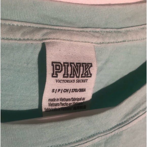 Victoria Secret PINK Women’s Blue Long Sleeve Crop Top Shirt.Preloved. - Picture 3 of 4